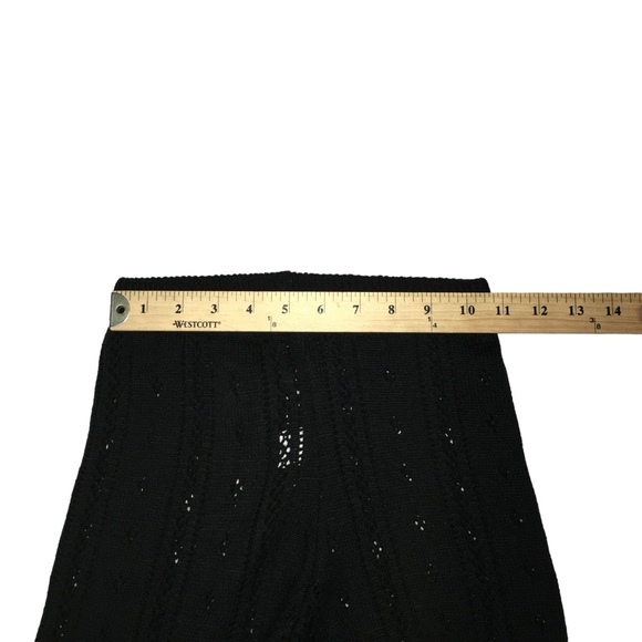 Pretty Little Thing Black Flared Open Knit See Thru Coverup Pants - Women’s 2 - Picture 3 of 14